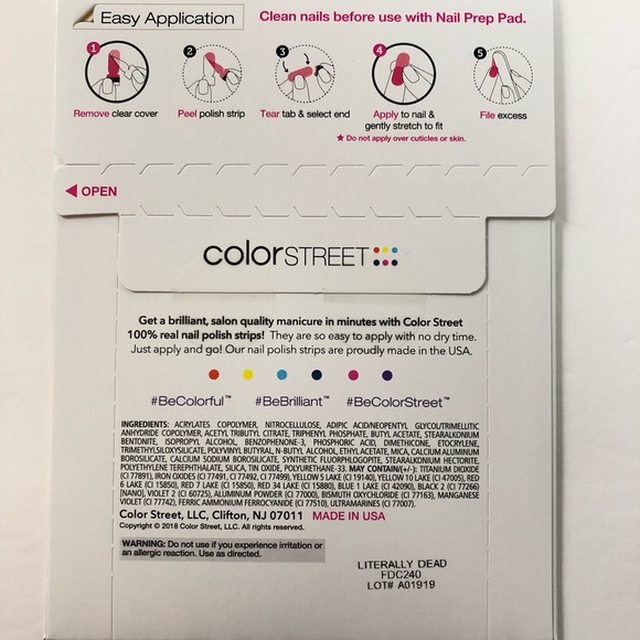 ❌SOLD❌Color Street Literally Dead Nail Strips Glow in Dark Retired Rare HTF - Picture 3 of 4